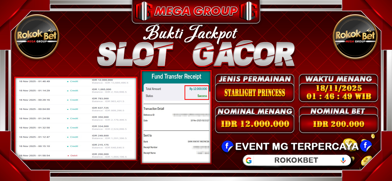 Bukti JP situs Rokokbet hari Selasa, 18 November 2025