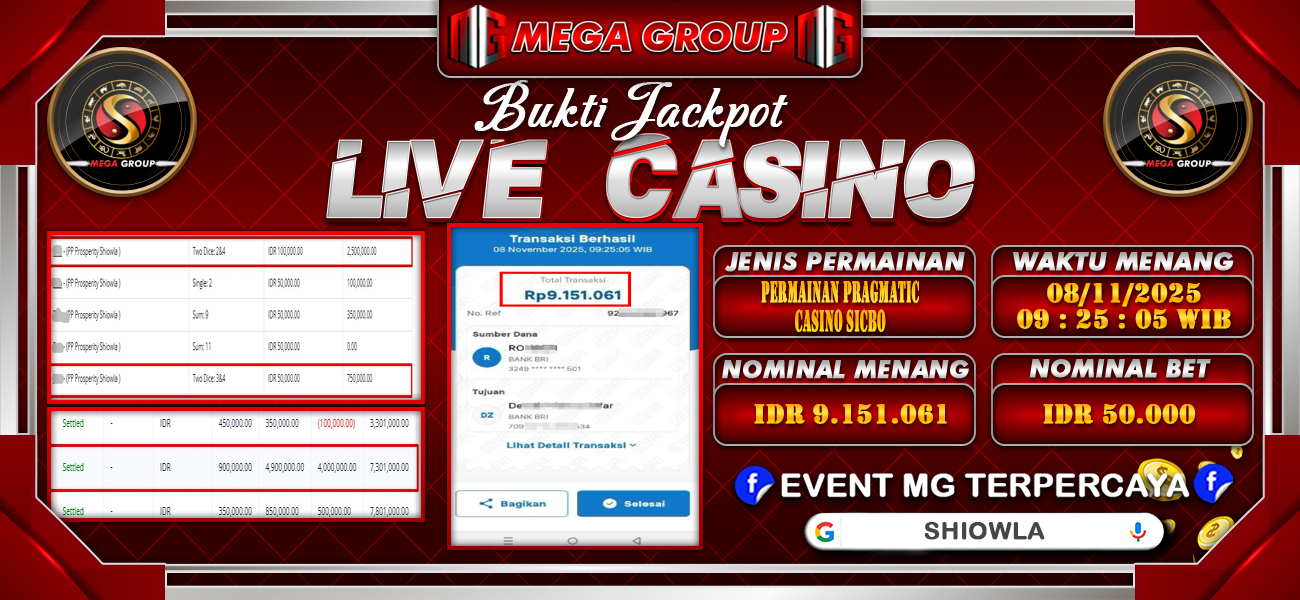 Bukti JP situs Shiowla hari Sabtu, 08 November 2025