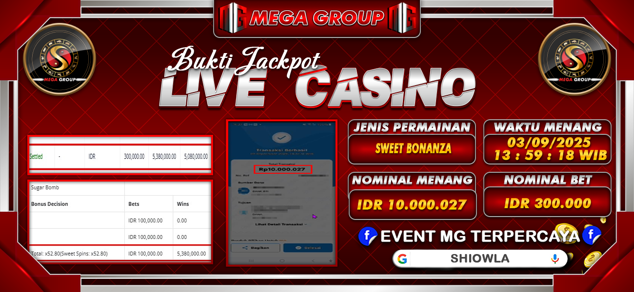 Bukti JP situs Shiowla hari Rabu, 03 September 2025