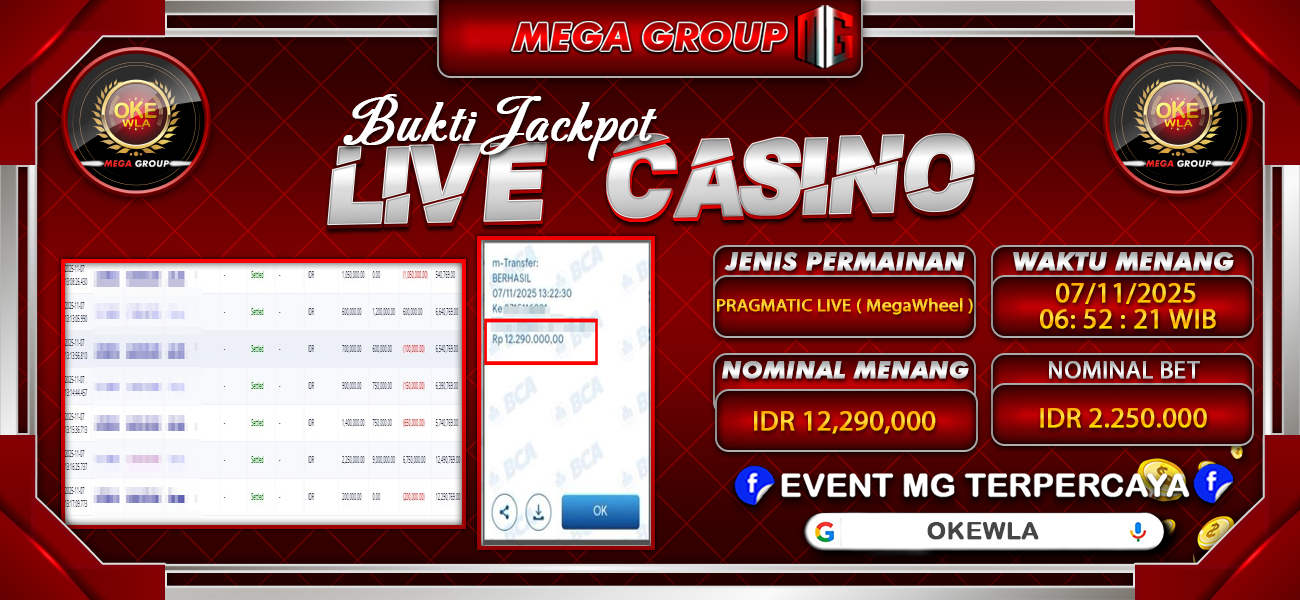 Bukti JP situs Okewla hari Jumat, 07 November 2025