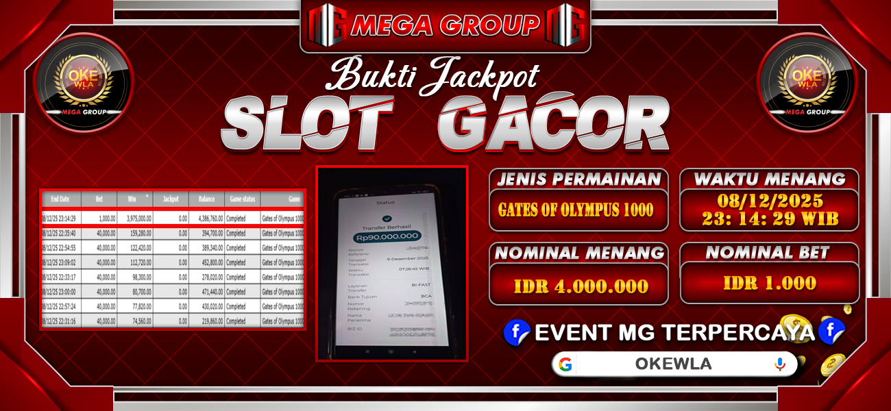 Bukti JP situs Okewla hari Selasa, 09 Desember 2025