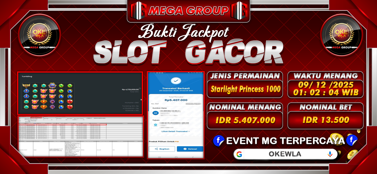 Bukti JP situs Okewla hari Selasa, 09 Desember 2025