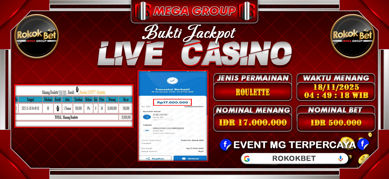 Bukti JP situs Rokokbet hari Selasa, 18 November 2025