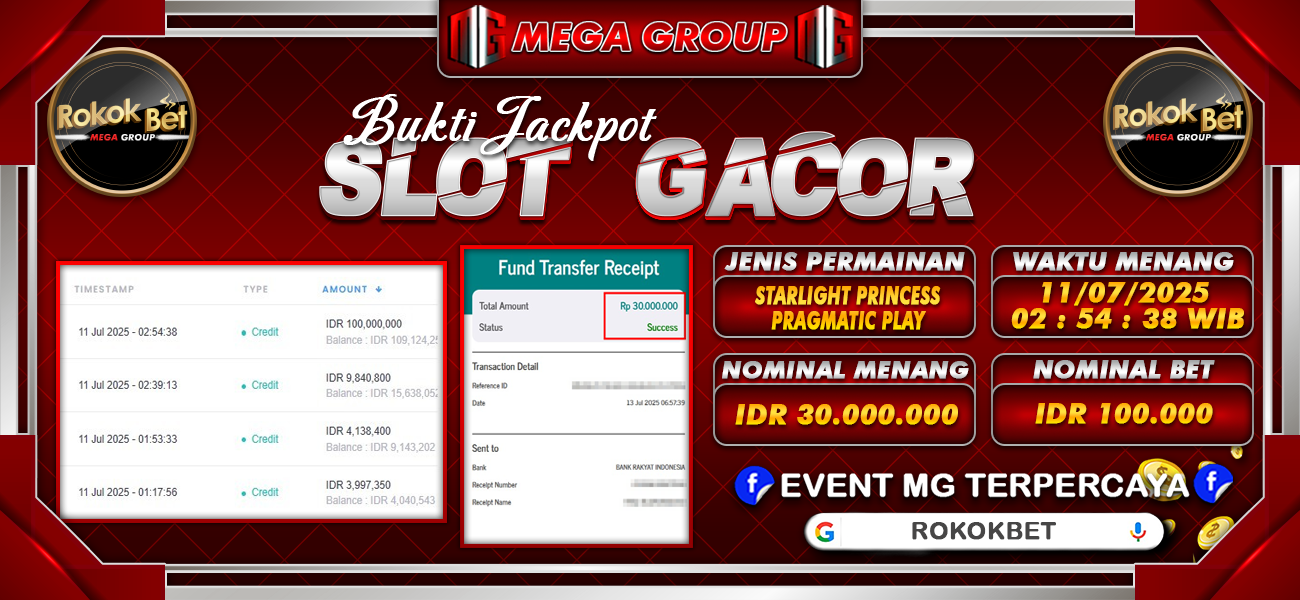 Bukti JP situs Rokokbet hari Minggu, 13 Juli 2025
