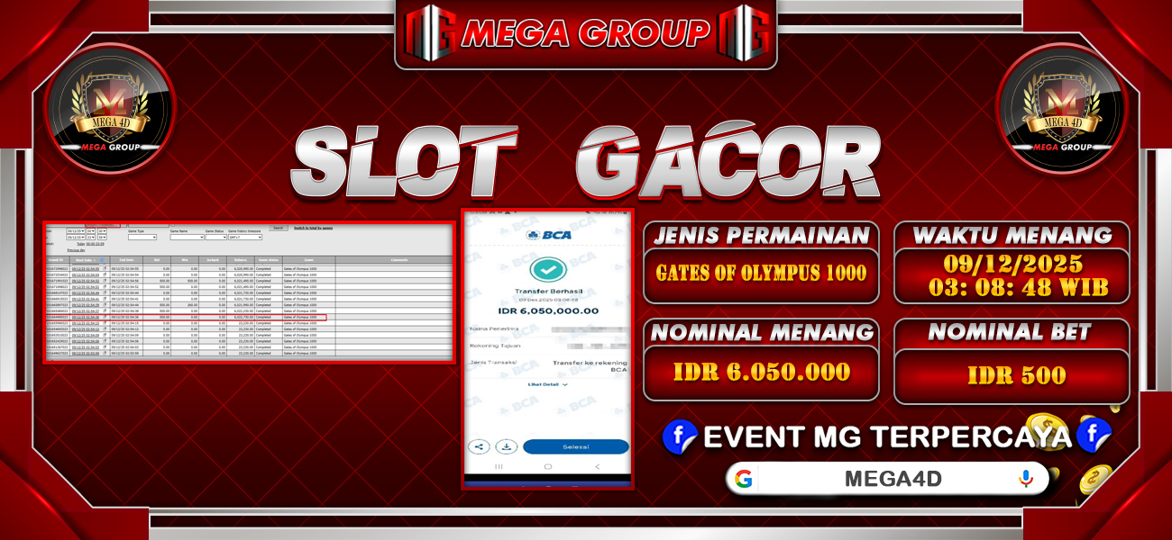 Bukti JP situs Mega4D hari Selasa, 09 Desember 2025