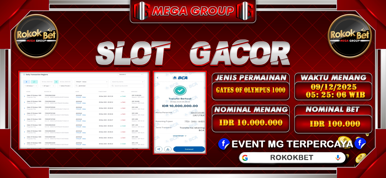 Bukti JP situs Rokokbet hari Selasa, 09 Desember 2025