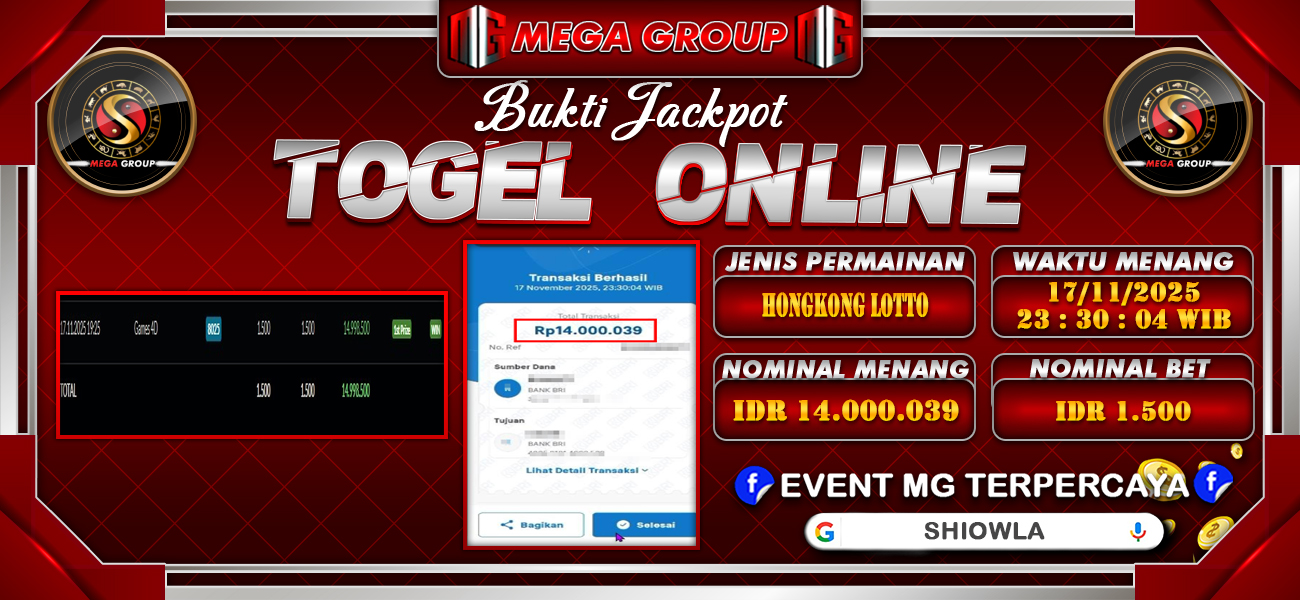 Bukti JP situs Shiowla hari Selasa, 18 November 2025