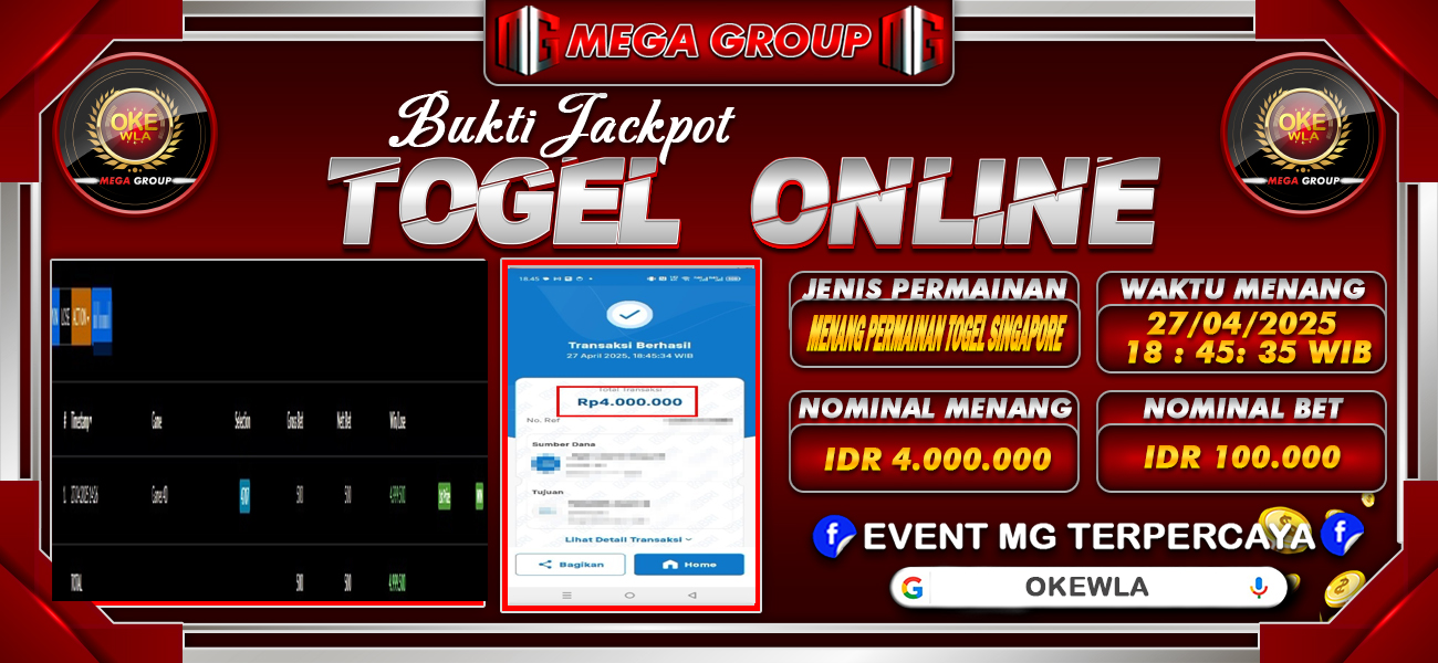Bukti JP situs Okewla hari Minggu, 27 April 2025