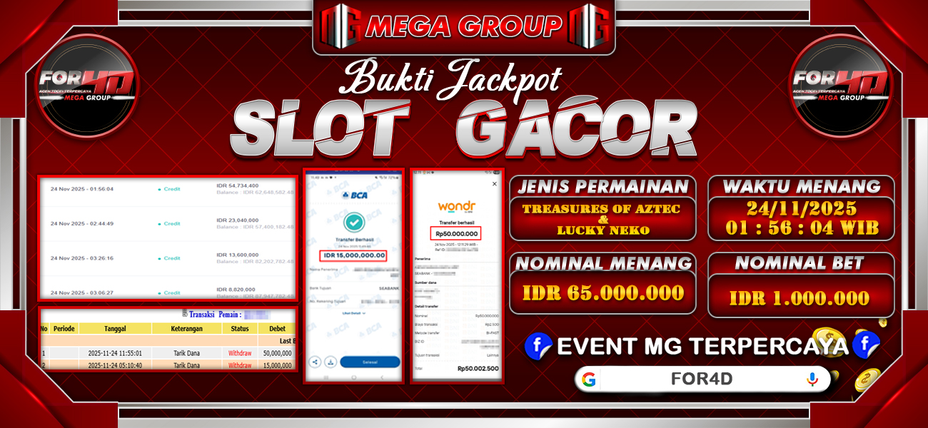 Bukti JP situs For4D hari Selasa, 25 November 2025