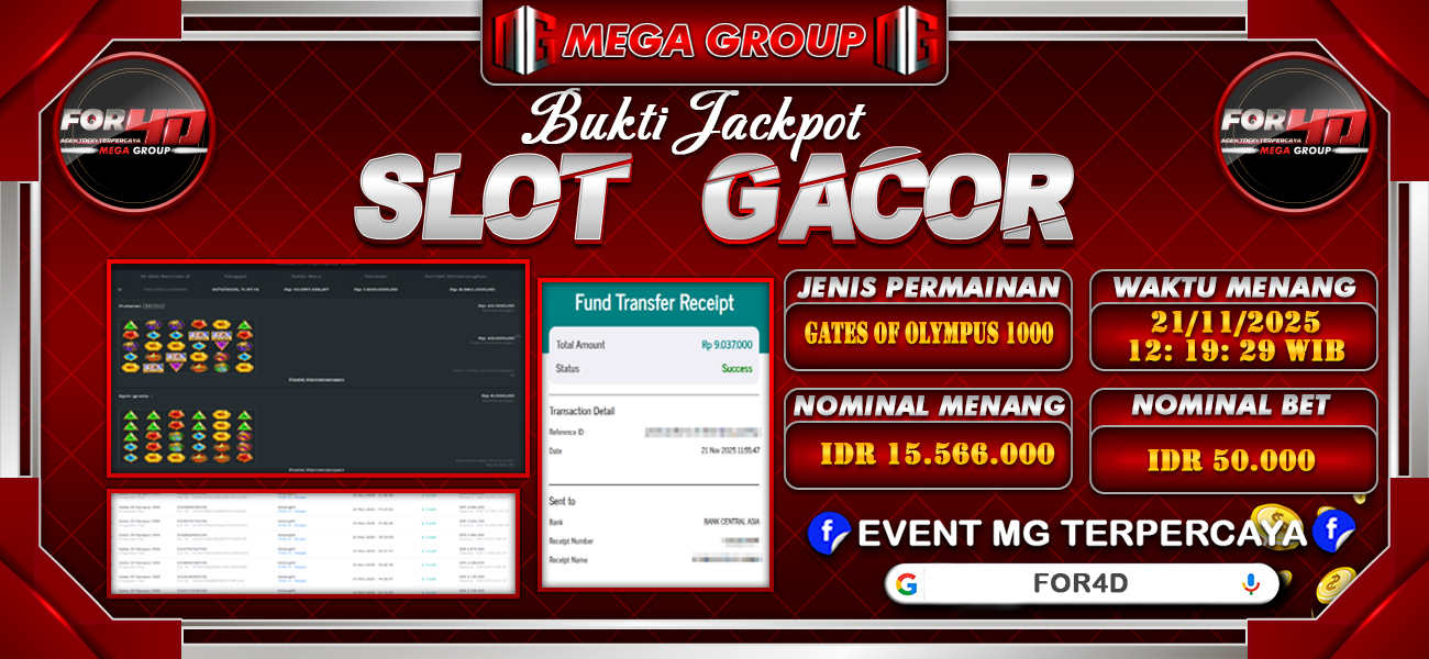 Bukti JP situs For4D hari Jumat, 21 November 2025