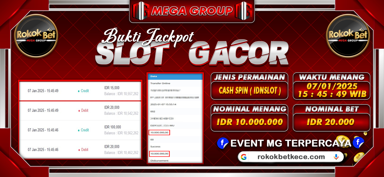 Bukti JP situs Rokokbet hari Selasa, 07 Januari 2025