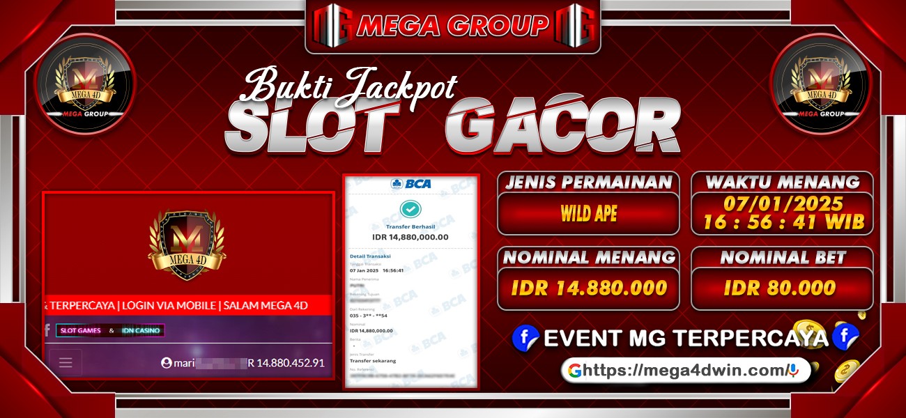 Bukti JP situs Mega4D hari Selasa, 07 Januari 2025