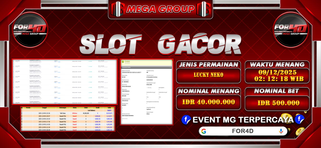 Bukti JP situs For4D hari Selasa, 09 Desember 2025