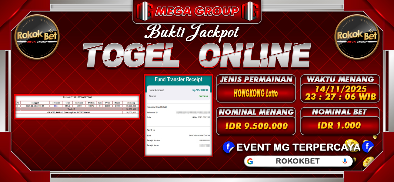 Bukti JP situs Rokokbet hari Jumat, 14 November 2025
