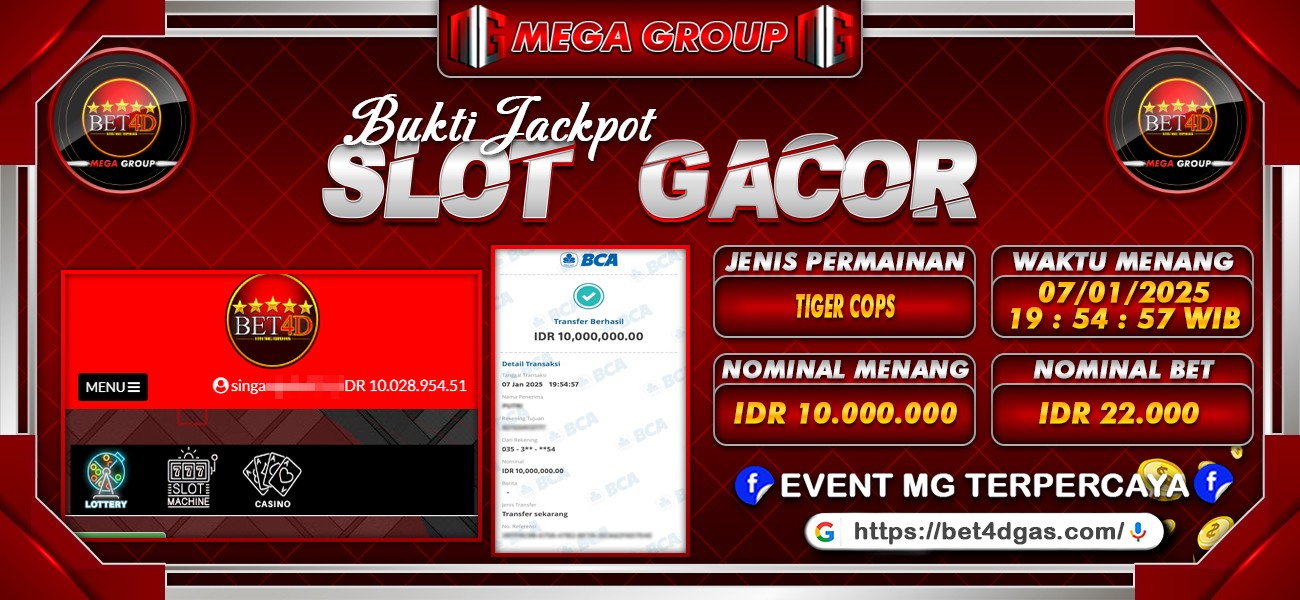 Bukti JP situs Bet4D hari Selasa, 07 Januari 2025